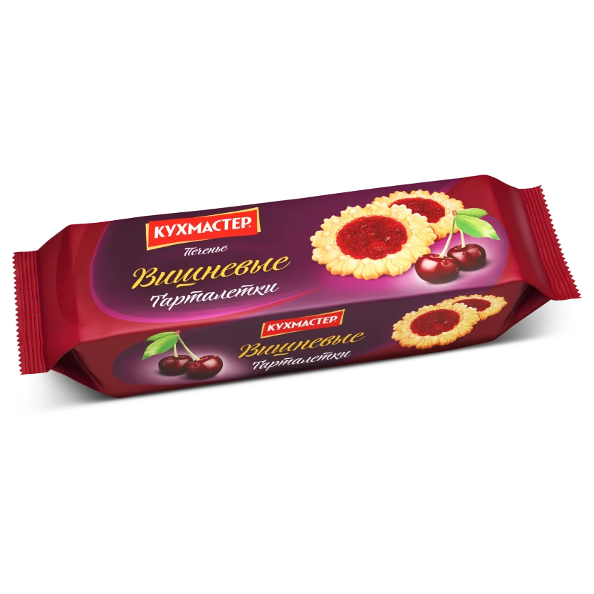 Печенье Кухмастер "Вишневые тарталетки" сдобное 240г.