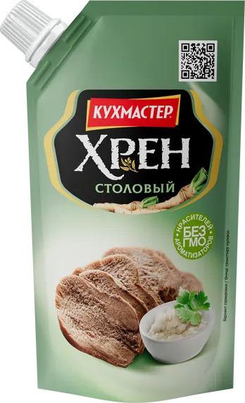 Хрен столовый Кухмастер нестерилизованный дой-пак 140 г