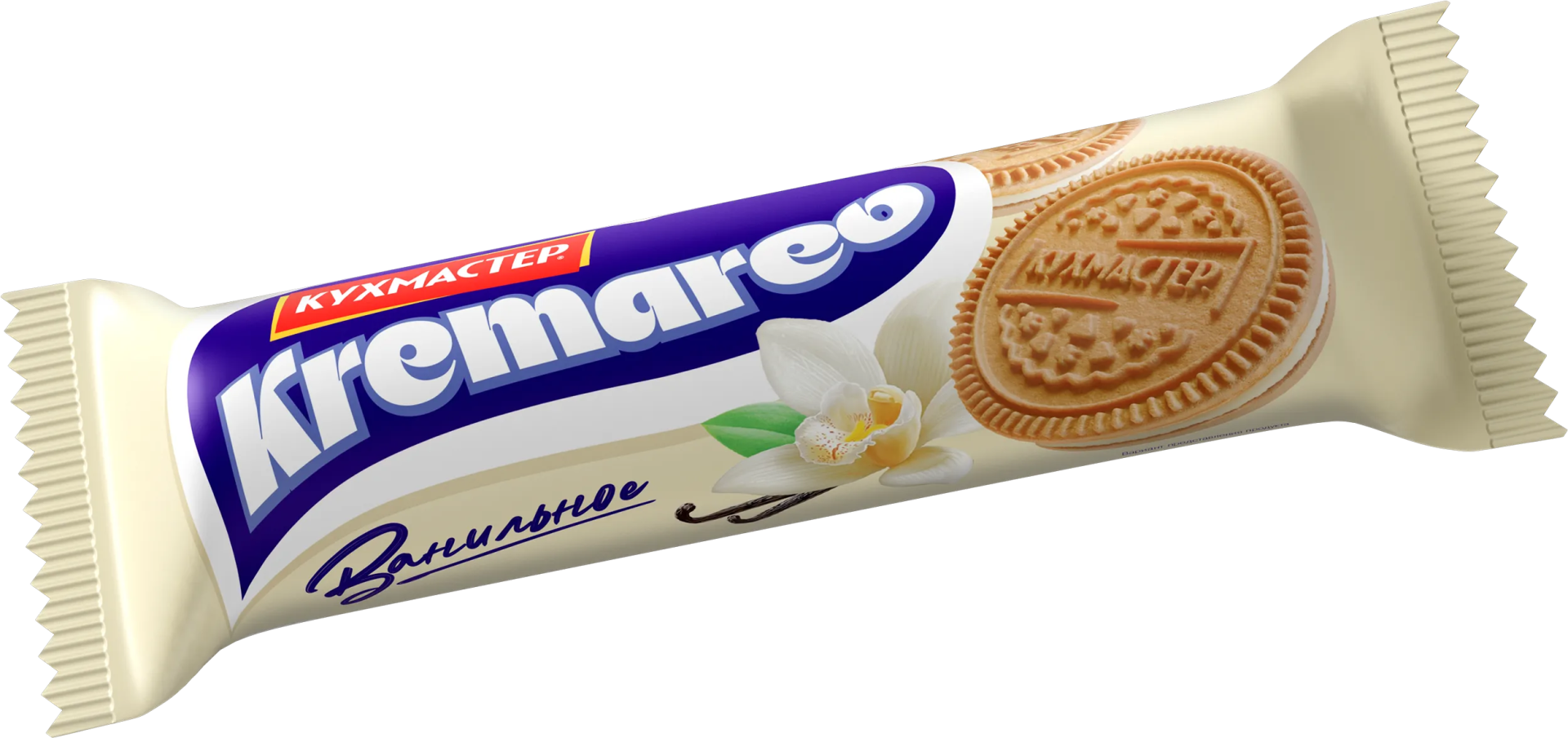 Печенье Кухмастер Kremareo с ванильной начинкой сахарное 100 г